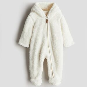 H&M Cream Fleece Baby Footie